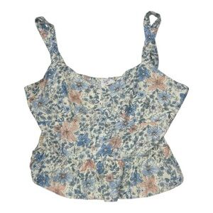 Sienna Sky Women’s Floral Print Cropped Tank Top Size XL NWT Runs Small